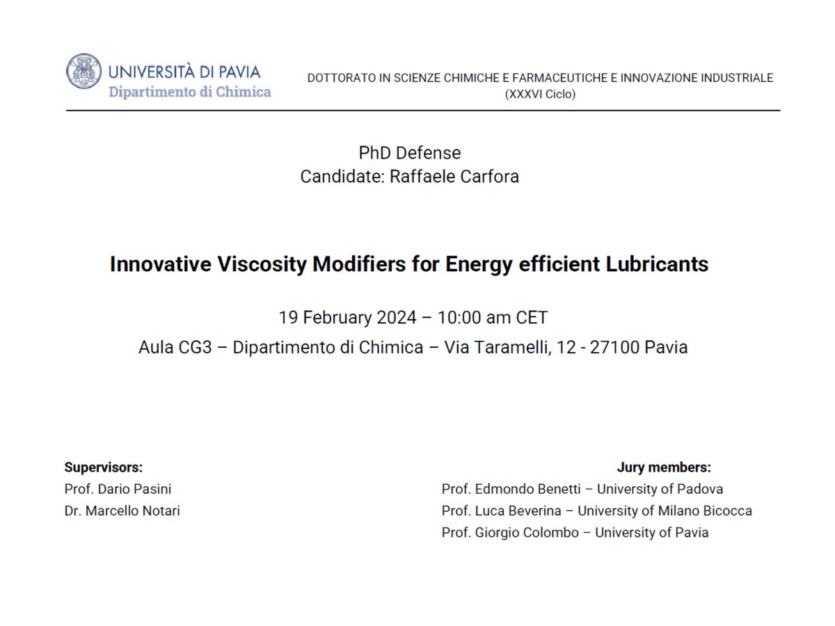 Belated congratulations to the three PhD students from the group who succesfully defended their PhD this year! Raffaele Carfora, Charlotte Fornaciari, Angelo Martinelli!
Some photos about their defenses attached…Charlotte your famous uncle will be proud of you! <a href="/ZuccheroSugar/">Zucchero Fornaciari</a>