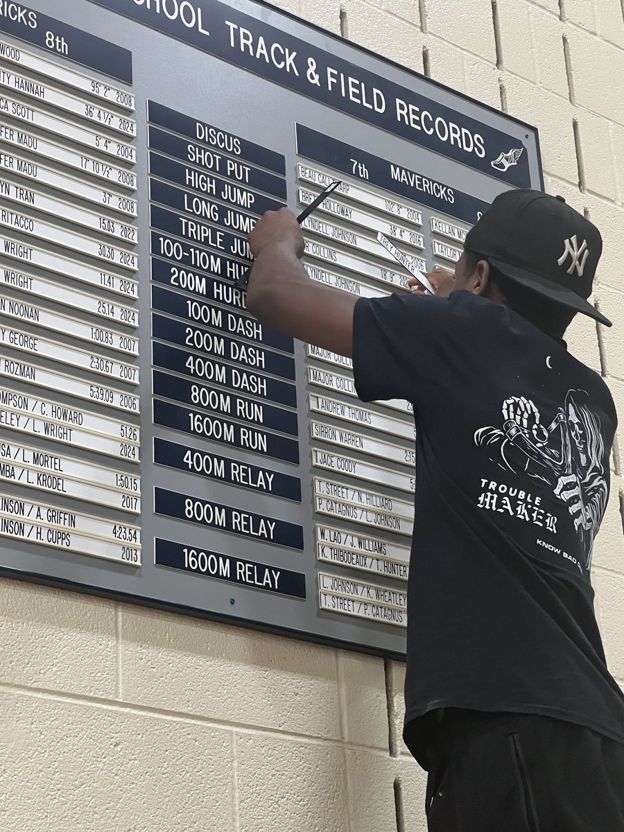 CoachWoodyard's tweet photo. What an incredible season for this young man @Major_Collins10, 3 school records (100, 200, Long Jump). Bright future for this young man, both on the field and on the track. @EastTrackOne @MMS_Athletics12 @PlanoEastFB @Coach_NCollins https://t.co/EIcnGYYWSA