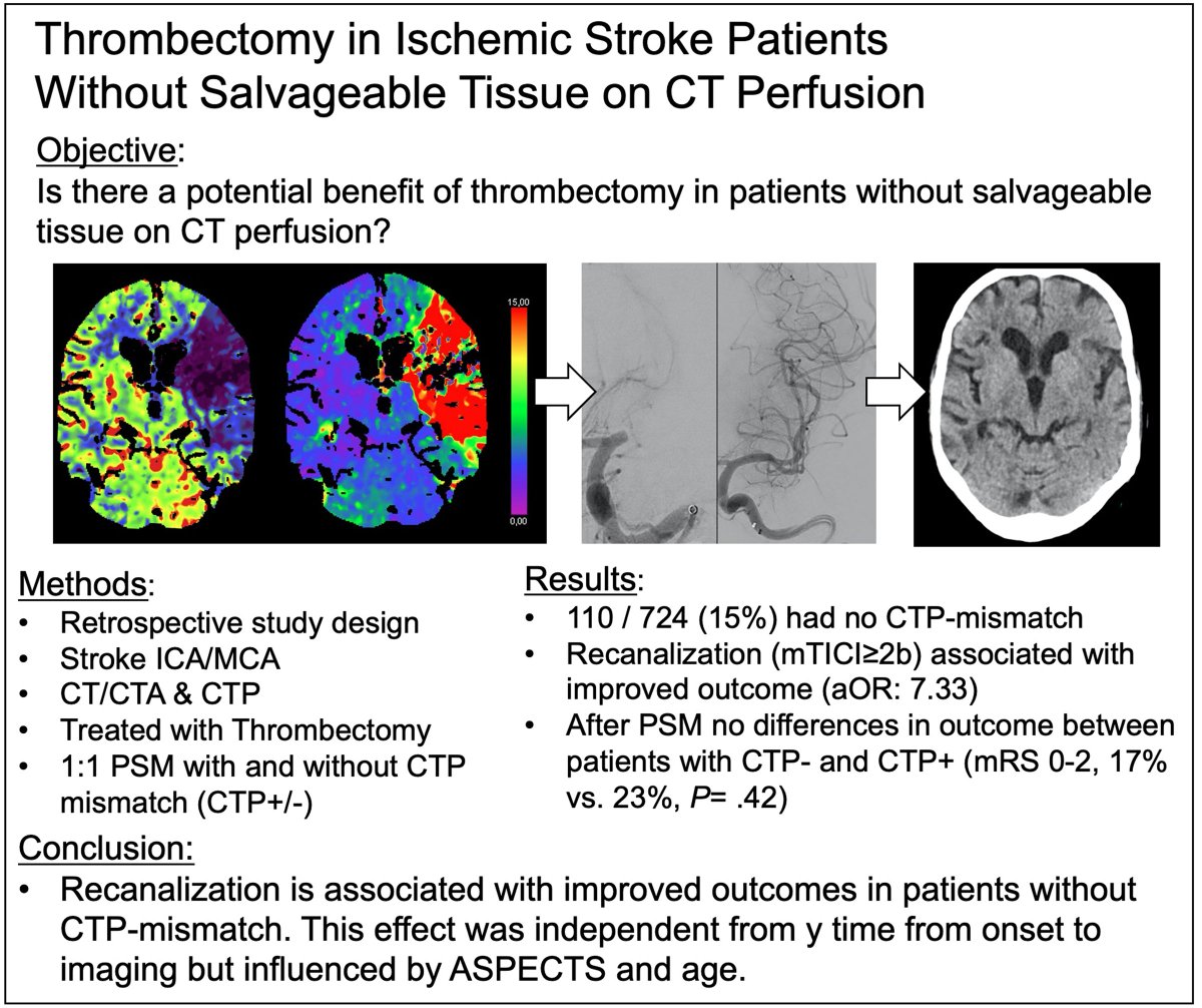 🧵#STROKE: In a retrospective observational cohort study of patients without CTP-mismatch profiles (defined according to the EXTEND criteria), recanalization was associated with improved functional outcomes.