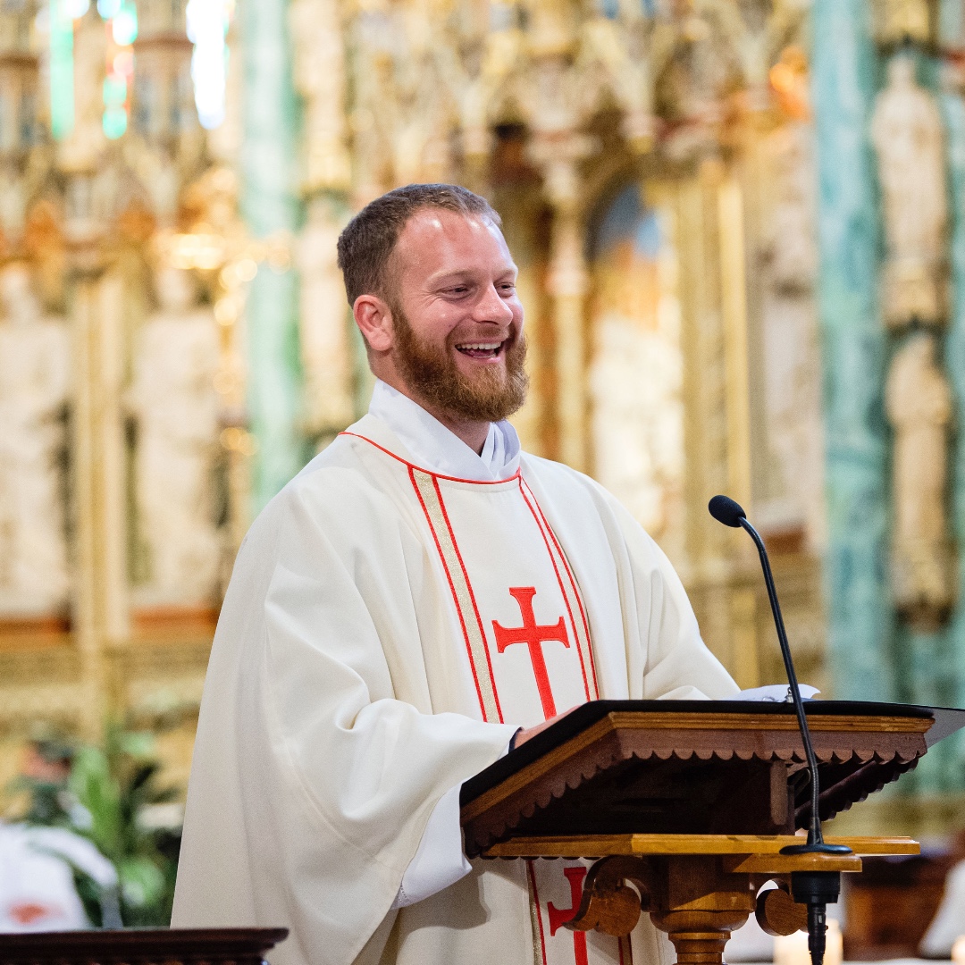 Happy ordination anniversary to Fr. Joshua Grandmaison, CC! Fr. Joshua was ordained on June 4, 2022.