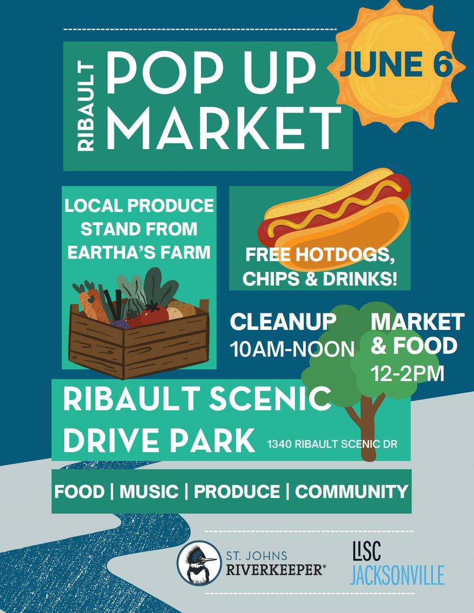 LISCJax's tweet image. Join us this Thursday morning, along with our friends from @SJRiverkeeper, as we work to beautify Ribault Scenic Drive Park! Help us clean up, then stay for music, food, and community! More details on the flyer below! #liscjax