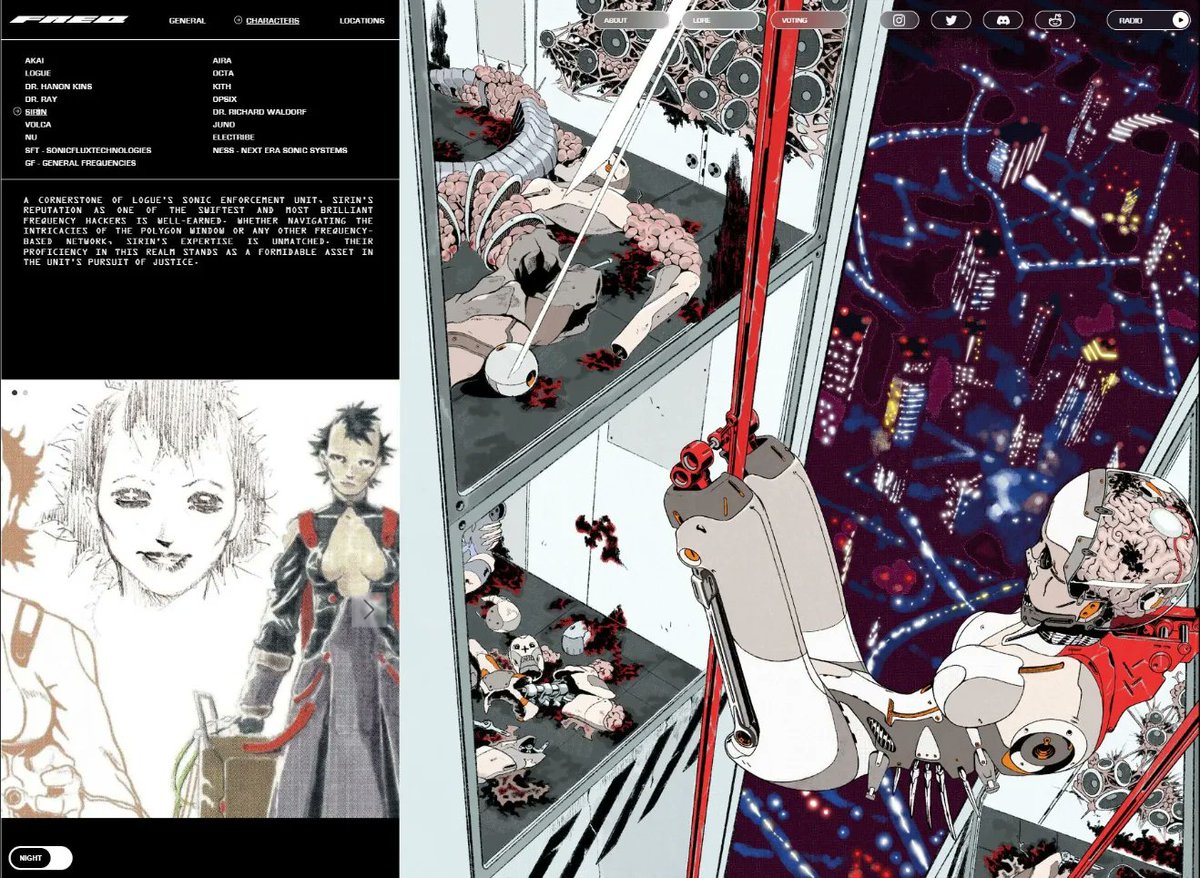 freqmanga's tweet photo. Our lore page on the official site has received a significant update! You can now browse through multiple images and videos of your favorite characters and locations. All of our concept art and videos are preserved there. Stay tuned for further updates https://t.co/18E4bS1SkL https://t.co/R0xyypIwP8