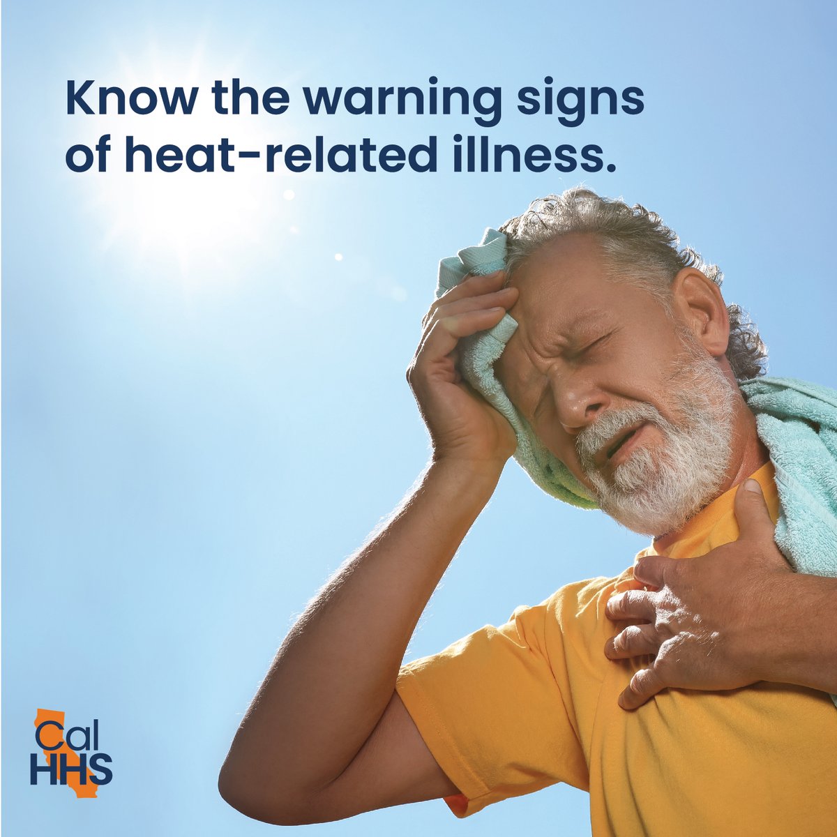 Extreme heat can lead to heat stroke &amp; heat exhaustion.

To prevent heat-related illness, stay:
- In cool or air-conditioned places
- Hydrated
- Connected with others
- Informed

Learn how to help someone with heat-related illness: cdph.ca.gov/Programs/EPO/P…