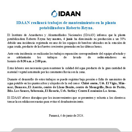Hoy en #Chitre adelanta trabajos que eran programados para la noche, informando al momento, el deterioro de esa Planta es insólito y peor la ineficacia gubernamental existente por años, urge información diaria sobre avance del nuevo proyecto de Potabilizadora