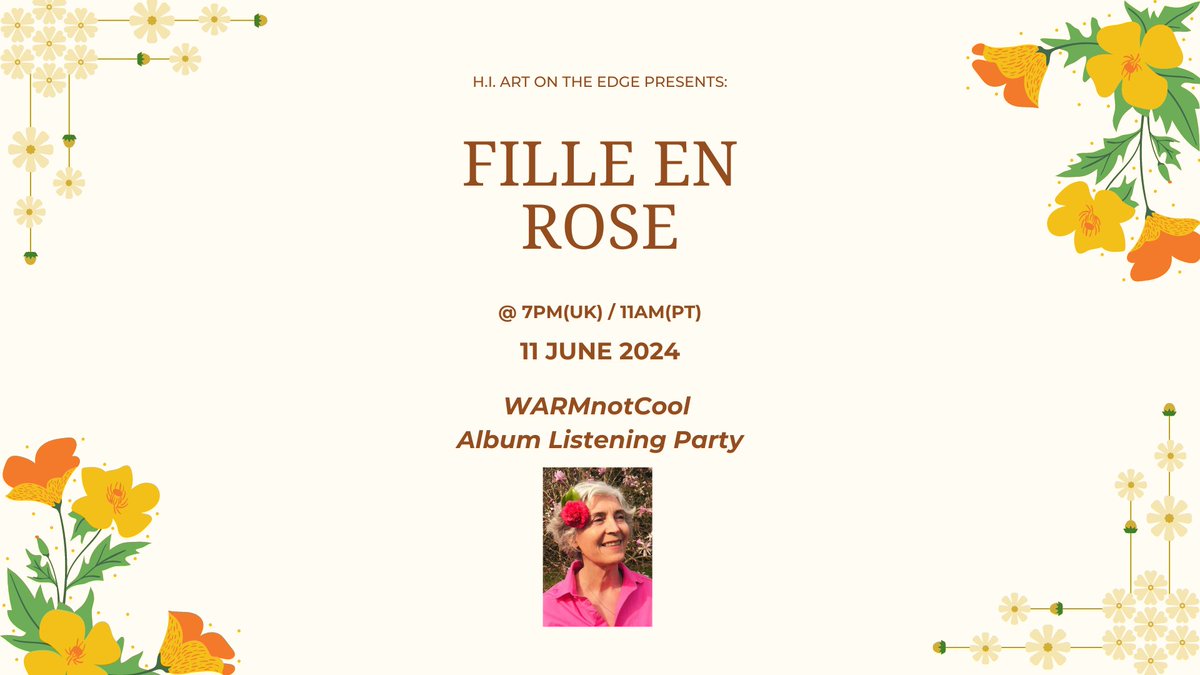 H.I. ART ON THE EDGE (@thehiart418) on Twitter photo EVENT! EVENT!
Fille en Rose
'WARMnotCool' album listening party
6/11/2024
Join fans and Wendy in celebrating her solo outfit - Fille en Rose - brand new album. Head on over to H.I. Art on the Edge event section(FB) for details.
@filleenrose_fer <a href="/ThePopguns/">The Popguns</a> #albumlisteningparty EVENT! EVENT!
Fille en Rose
'WARMnotCool' album listening party
6/11/2024
Join fans and Wendy in celebrating her solo outfit - Fille en Rose - brand new album. Head on over to H.I. Art on the Edge event section(FB) for details.
@filleenrose_fer <a href="/ThePopguns/">The Popguns</a> #albumlisteningparty