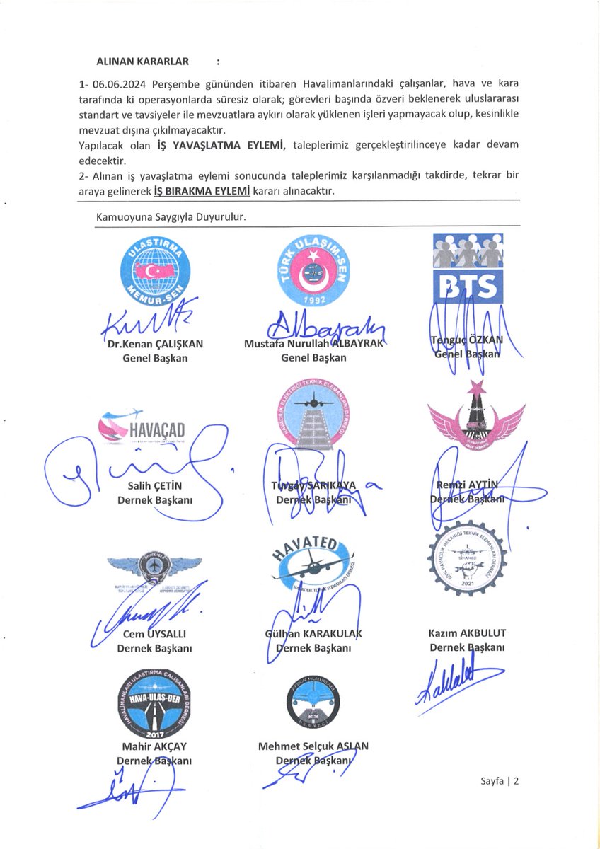 HAVACILIK YERDE BAŞLAR, YERDE BİTER.
<a href="/tcbestepe/">T.C. Cumhurbaşkanlığı</a>
<a href="/RTErdogan/">Recep Tayyip Erdoğan</a> 
<a href="/UABakanligi/">T.C. Ulaştırma ve Altyapı Bakanlığı</a> 
<a href="/a_uraloglu/">Abdulkadir URALOĞLU</a> 
<a href="/memetsimsek/">Mehmet Simsek</a> 
<a href="/akbasogluemin/">Av. M.Emin AKBAŞOĞLU 🇹🇷</a> 
<a href="/tulasimsen/">TÜRK ULAŞIM-SEN</a> 
<a href="/UCMSGenelMerkez/">ULAŞTIRMA MEMUR-SEN</a> 
<a href="/BTSGENELMERKEZ/">BTS Genel Merkezi</a> 
<a href="/HavaSosyalMedya/">HavaSosyalMedya</a> 
<a href="/AirportHaber/">AirportHaber</a>