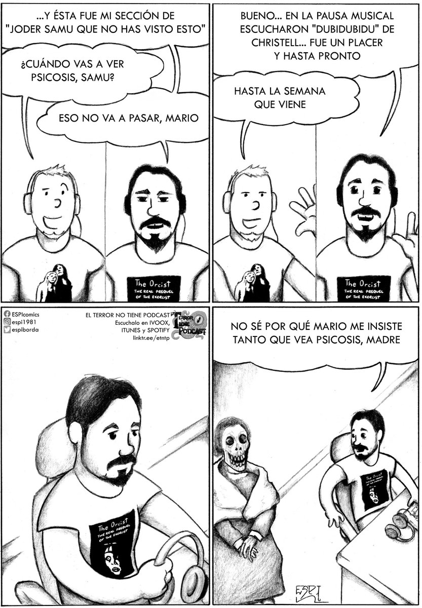 EspiBorda's tweet image. Chistecito homenaje.
El Terror No Tiene Podcast es un podcast español del que soy fan, muchas pelis de terror. Les dejo el link del espotifi y linktr.ee.
open.spotify.com/show/6VCj7iMPQ…
Linktr.ee/etntp

#elterrornotienepodcast
#podcastdeterror 
#podcastdecine
#cine