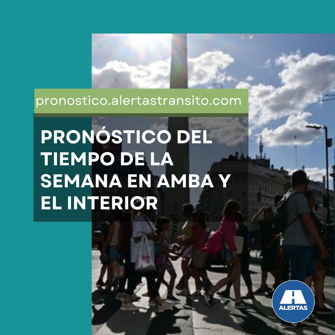 ⚠️ #PronósticoDelTiempo de la semana en #AMBA y el interior ℹ acá 🔗 alertastransito.com/2024/06/pronos… . #AlertasTransito