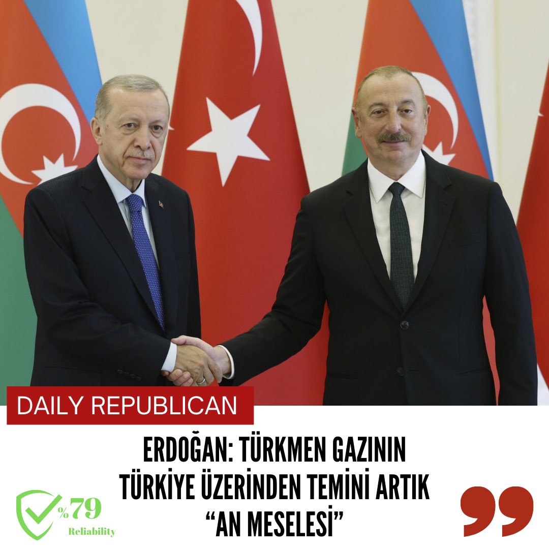 Oigetit_Turkiye's tweet photo. 📰Erdoğan: Türkmen Gazının Türkiye Üzerinden Temini “An Meselesi”
🔗Daha fazla detaylı bilgi için https://t.co/sPEtZ11R1m adresini ziyaret edin.
#Oigetit #Fakenewsfilter #Türkiye #Turkmenistan #Azerbaijan https://t.co/AjRwiVcQwg