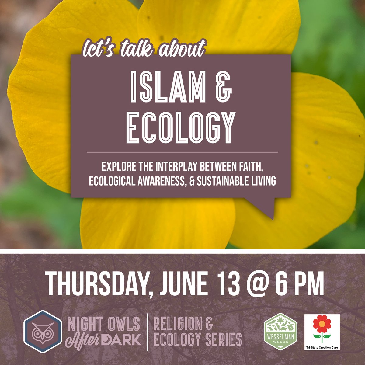 Next week, we will continue our Night Owl series with a discussion about Islam and Ecology 🌿🌱 RSVP for our free event happening Thursday, June 13 at 6 PM by going to bit.ly/nightowls24 (link also in bio) before the seats fill up!