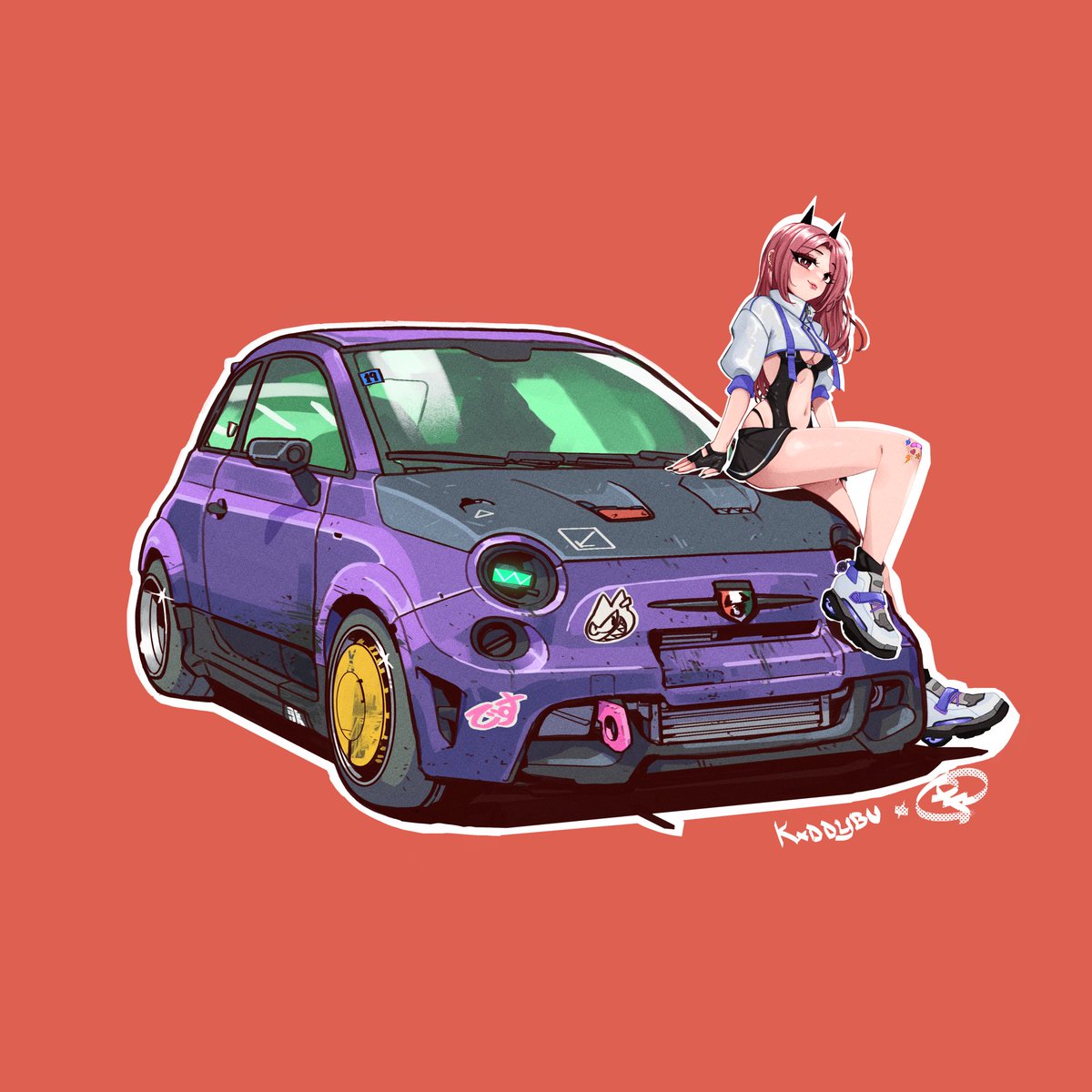 Abarth 595 🇮🇹 entropism edition.
Collab with the amazing <a href="/Fc_Arts_/">Fernando Correa</a> ✨