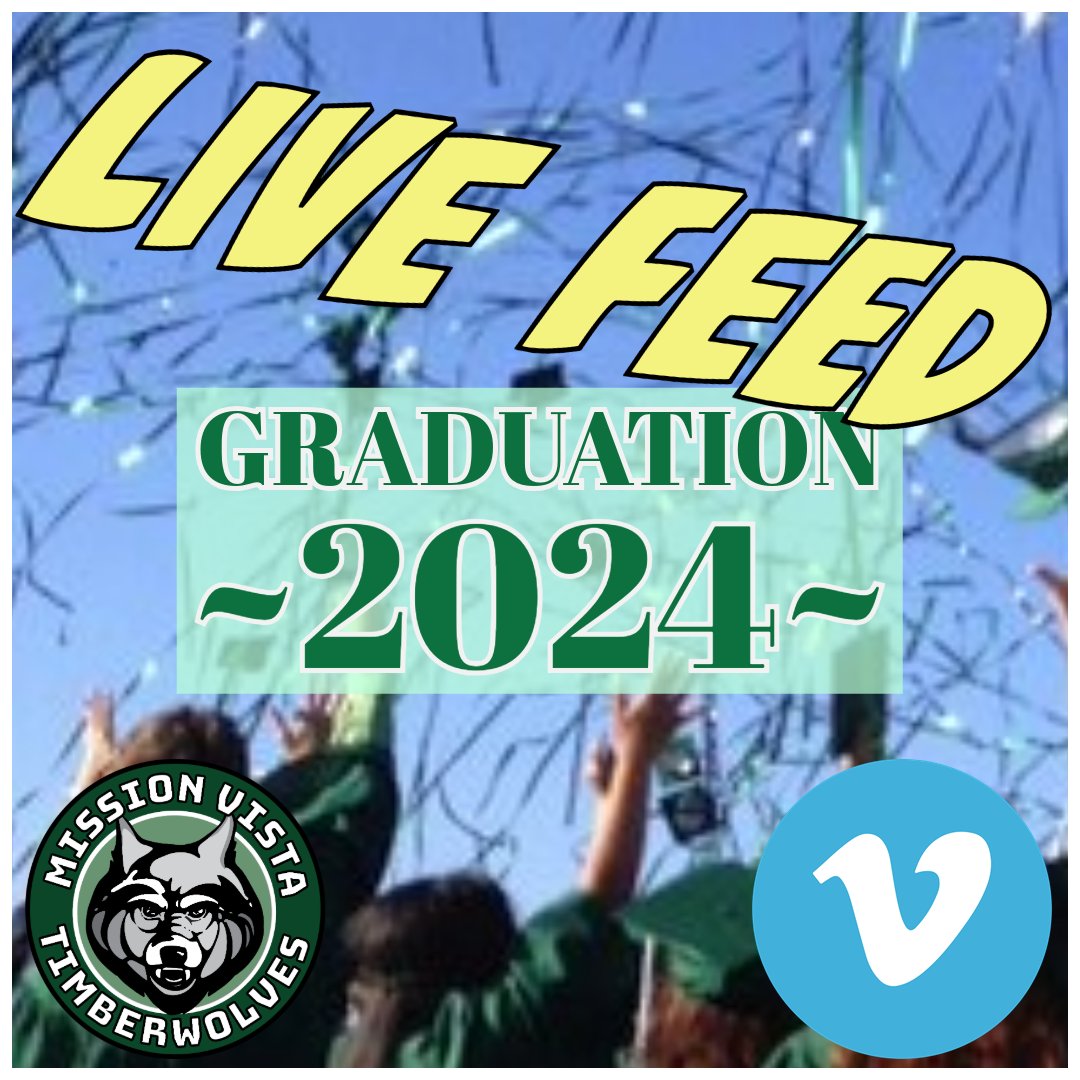🎓Graduation 2024 at MVHS- June 5th, 4:30 pm - 6:30 pm.
⏰Can't get to the Ceremony? We have a virtual feed for those who cannot attend in person.
📡MVHS Graduation Live Broadcast- vimeo.com/event/4353880/…