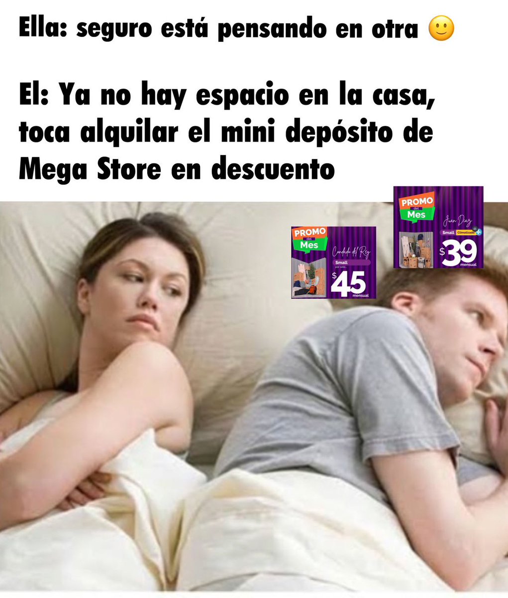 Cuando no te dan espacio ni pa pensar, lo mejor es ir buscando su depósito, con Mega Storage alquila tu mini depósito desde $39 de alquiler mensual 😅😅
