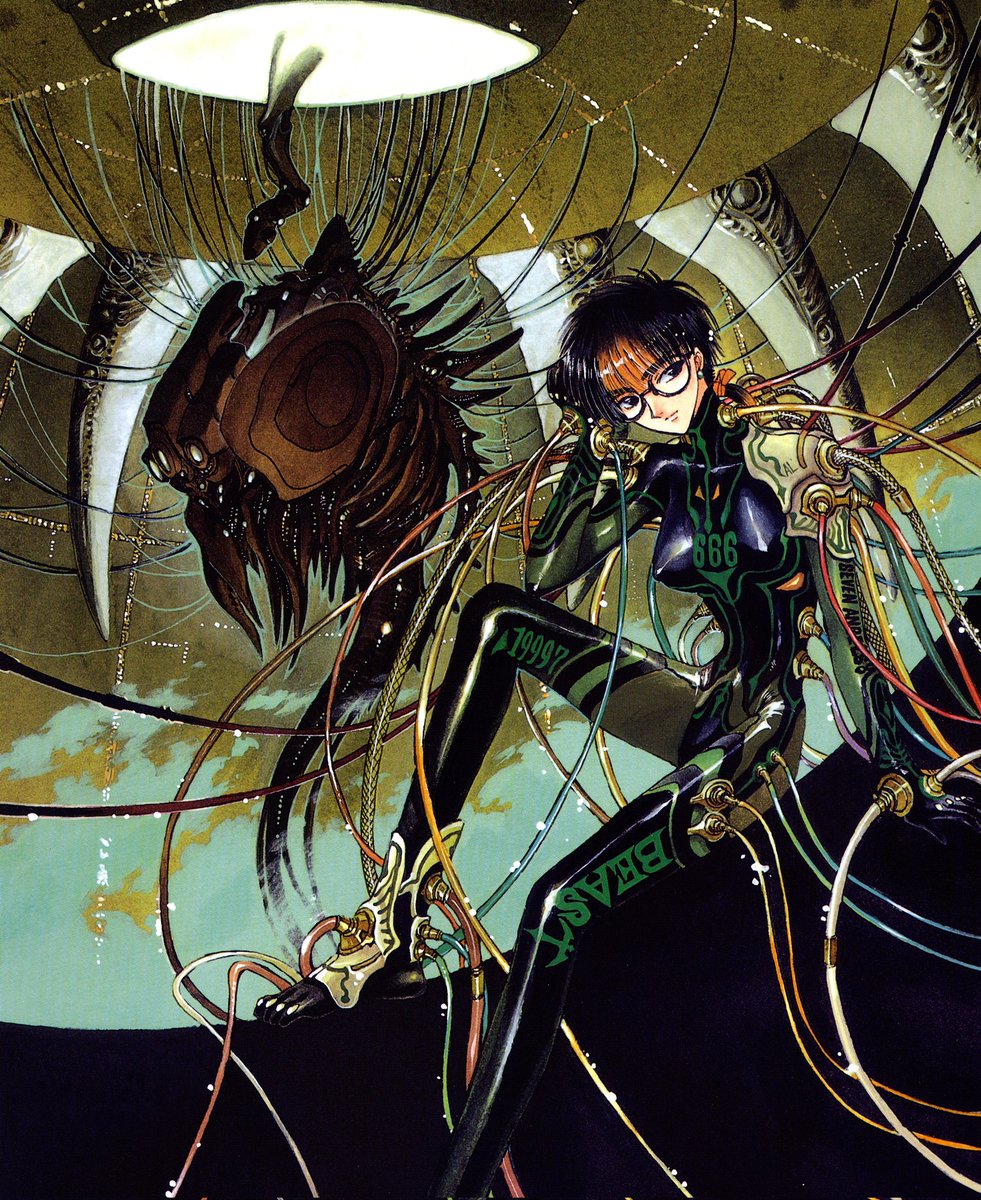CyberpunkSF's tweet image. Satsuki Yatouji by CLAMP (クランプ) from &quot;X [zero] - Illustrated Collection&quot; (2000)