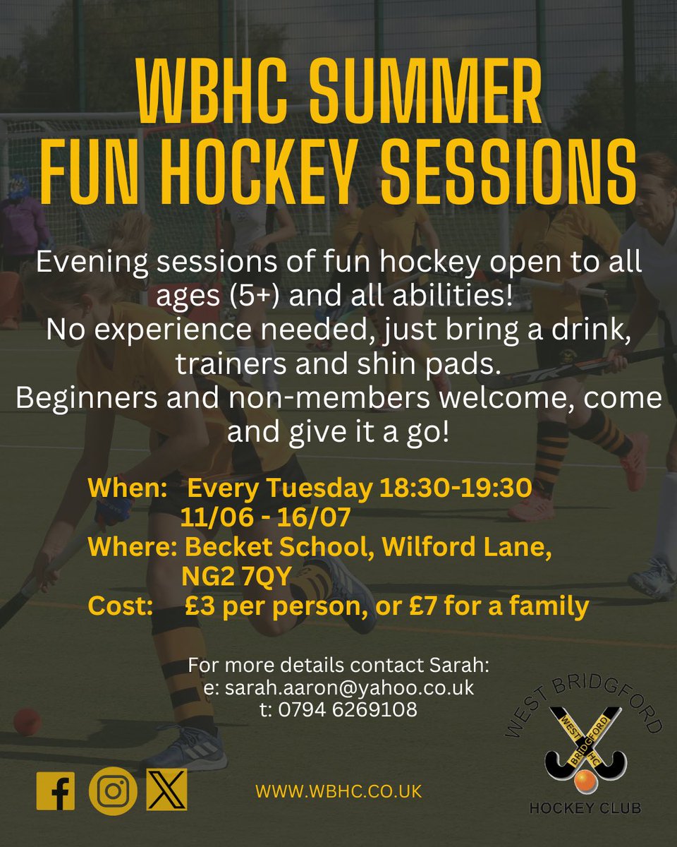 WBHC Summer Hockey starts next Tuesday 11th June at Becket School! Check out the poster for the details!