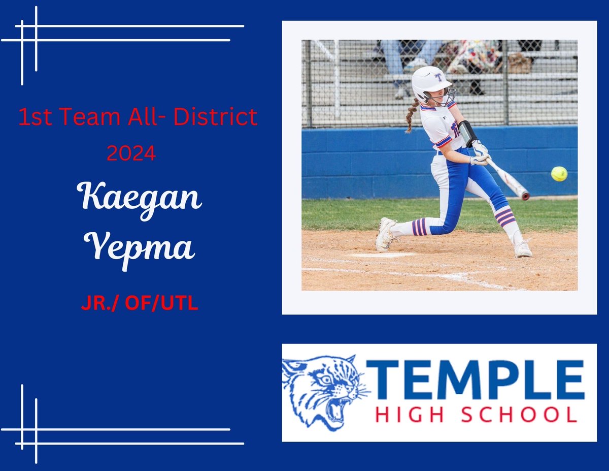 templewildcats's tweet photo. Congratulations junior Kaegan Yepma who was named to the District 12-6A, 1st Team All-District squad. https://t.co/r8sV5s0iS0
