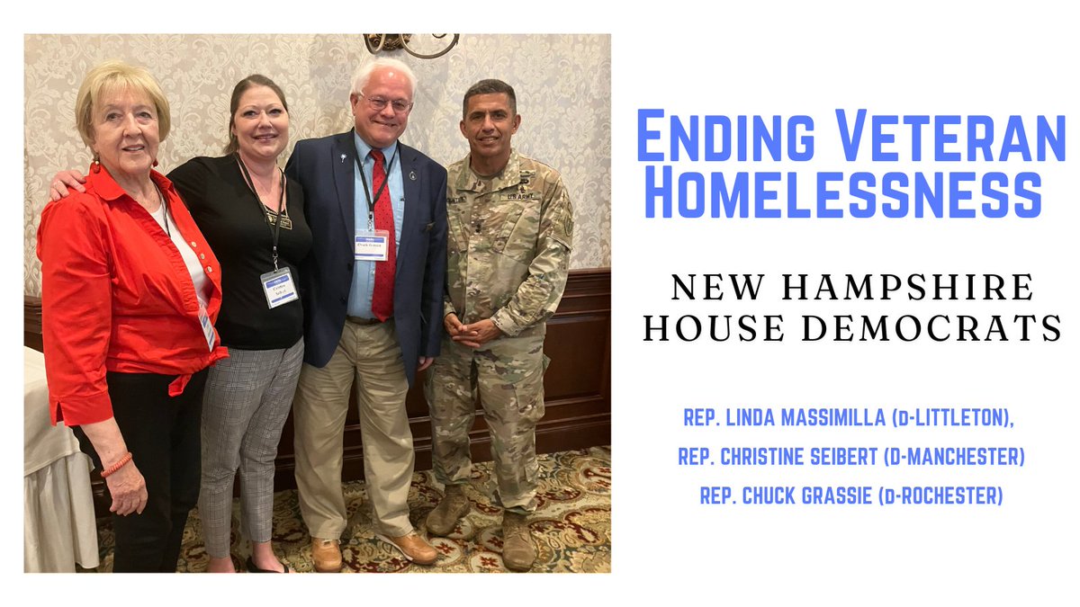 Today, Rep. Linda Massimilla, Rep. Christine Seibert, + Rep. <a href="/cwgrassie/">Chuck Grassie</a> attended Ending Veteran Homelessness in NH's Annual Summit in Manchester. 

Our incredible Granite State veterans deserve the highest quality benefits and access to safe and affordable housing. #NHPolitics
