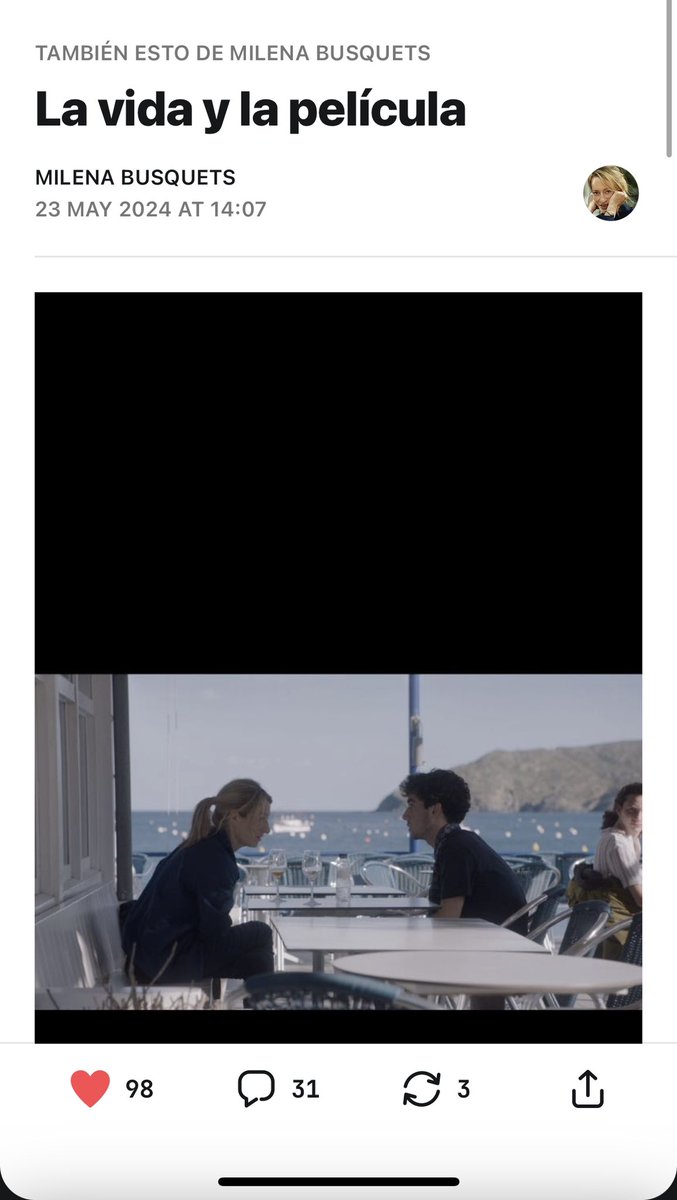quepeliveo's tweet photo. El blog de #MilenaBusquets #TambienEsto es realmente extraordinario 
Todo lo de #MilenaBusquets es siempre muy cinematográfico 
Se está haciendo ya una película de su gran novela #TambienEstoPasará donde cuenta el funeral de su madre 
@mcamino29 https://t.co/sbHICdGqKl