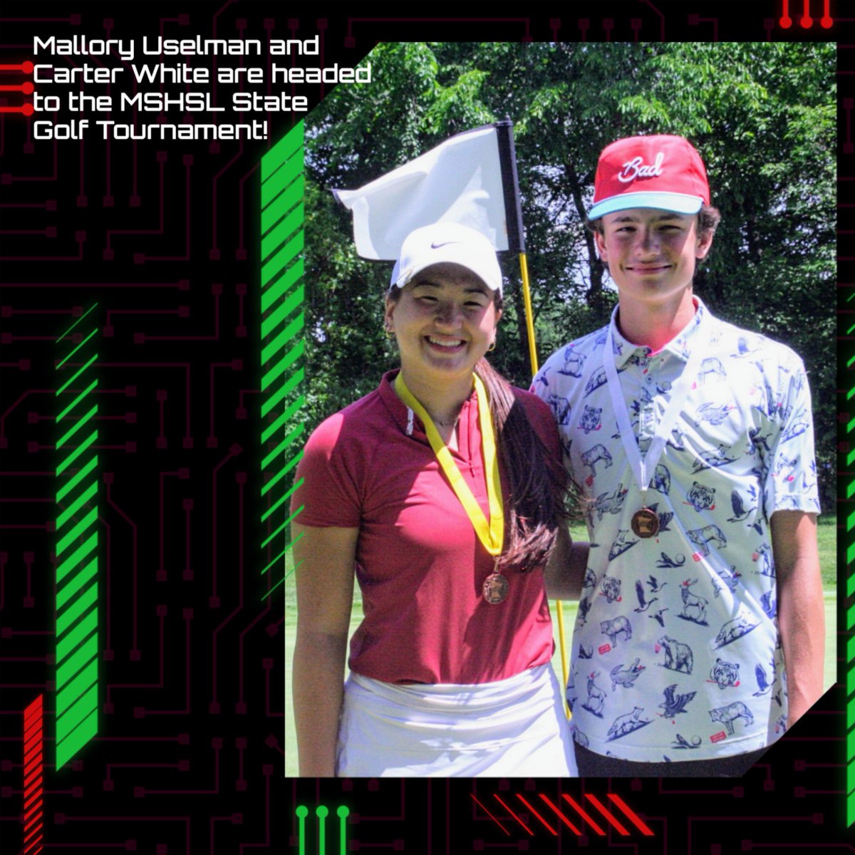 Verndale_AD's tweet photo. Congratulations to Mallory Uselman and Carter White.  Both golfers finished in 3rd place at the Section 6AA golf tournament today! https://t.co/gdbvcplw1X