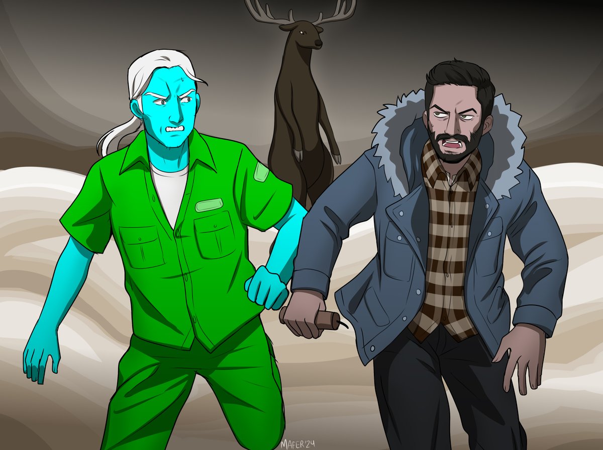 MaferMunuera's tweet photo. Holt Mothmen 1966 + Jensen (and deer god) Black mountain side.
Crossover time. https://t.co/F1rOXxaRnG