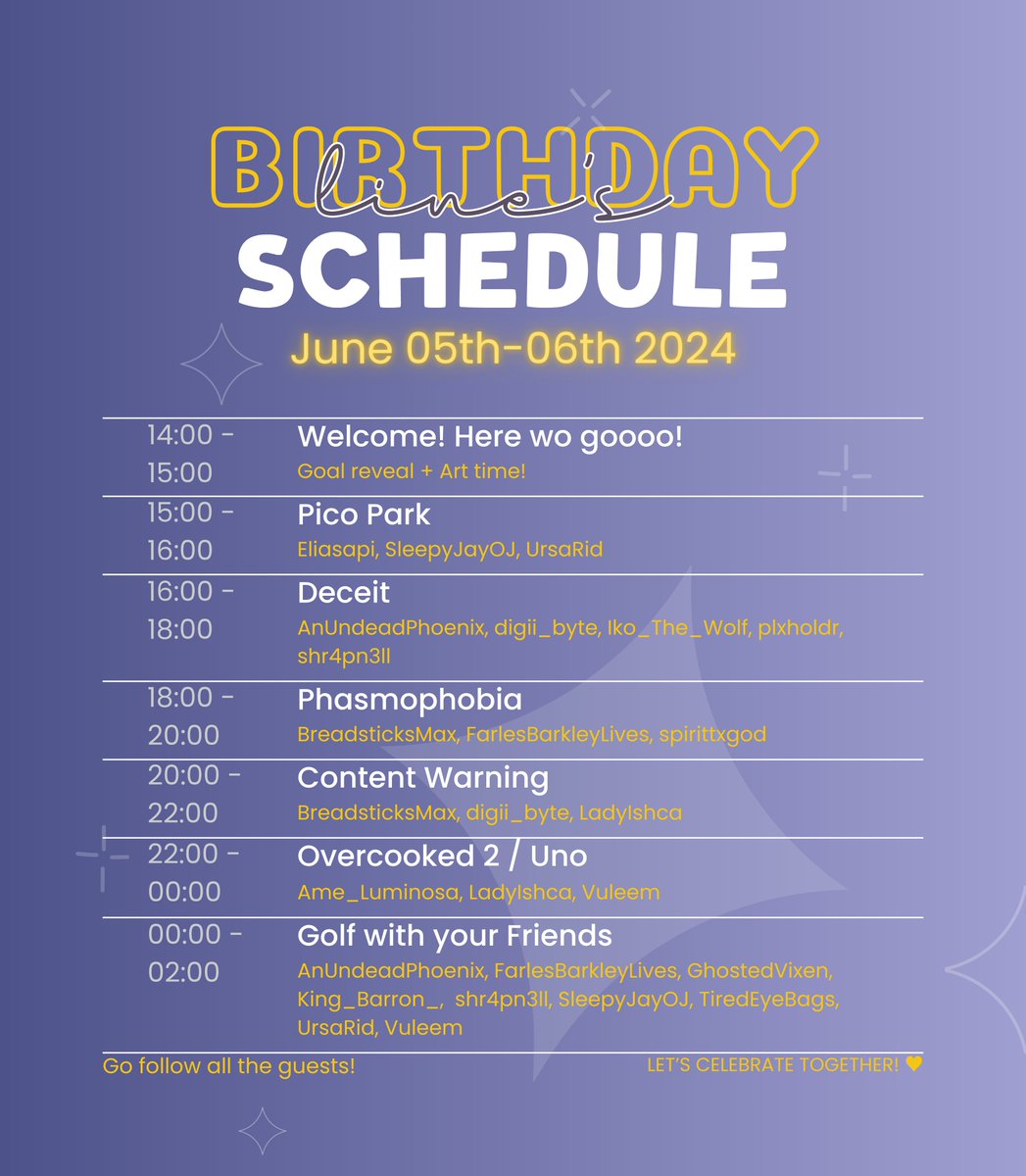 It is time to reveal!!! We will be celebrating my birthday on stream today for 12 WHOLE hours!!!

We have a lot of guests and I can't wait for all the good time with you all! <3