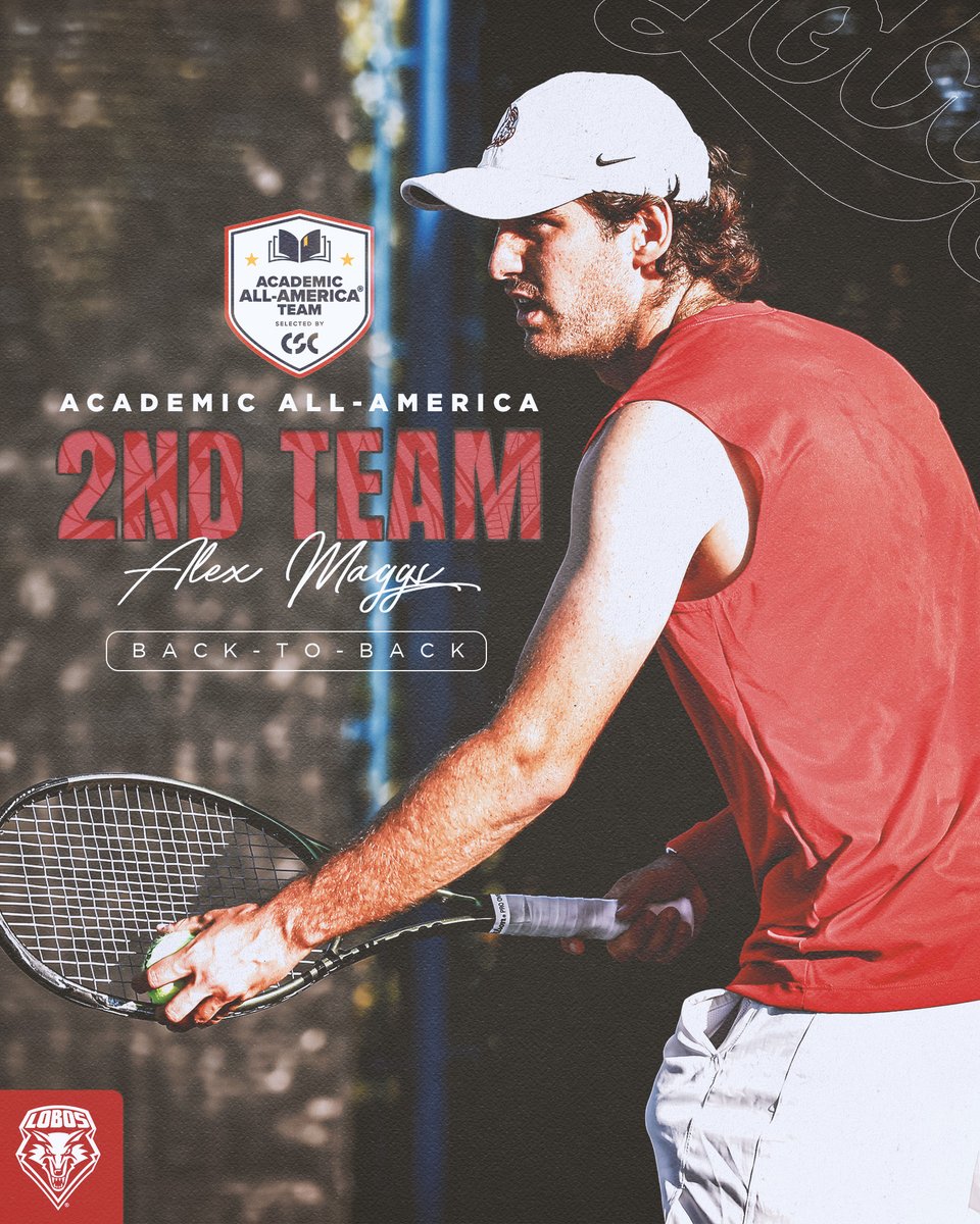 UNMLoboMTennis's tweet photo. AMAZING!!!  One of five in the country to earn BACK-TO-BACK @CollSportsComm Academic All-American honors!!!!

#GoLobos

Complete Release: https://t.co/80bJyeIDej https://t.co/u2yHRJ8Joo