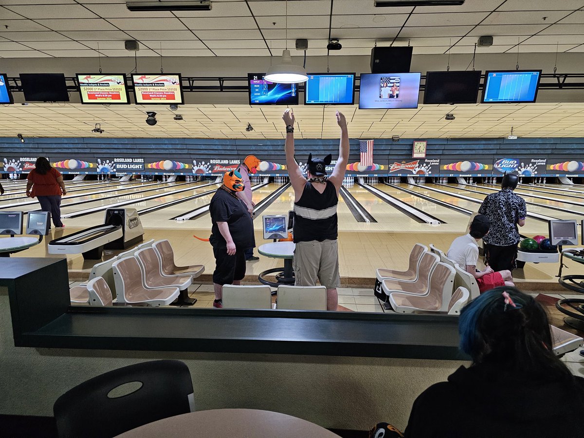 Pup_Tizzy's tweet photo. Puppy bowling, chasing balls, and kno king things around.  Can we please just get some kibble?? 💜💚 https://t.co/lEbQMwQEjv