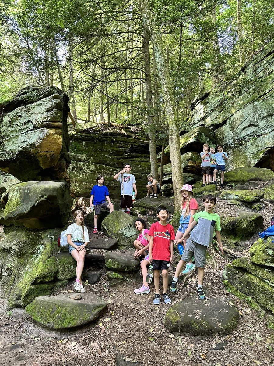 PCSDGifted's tweet photo. We had fun hiking while learning about weathering and erosion at the Ledges in CVNP today. PAGE students were impressed by the striking rock formations! https://t.co/cUEexVUo1k