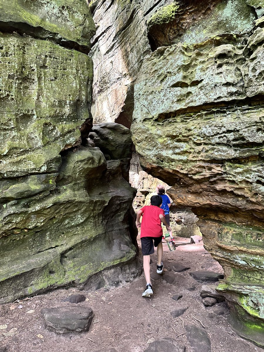 PCSDGifted's tweet photo. We had fun hiking while learning about weathering and erosion at the Ledges in CVNP today. PAGE students were impressed by the striking rock formations! https://t.co/cUEexVUo1k