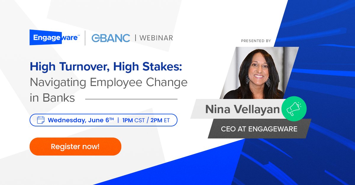 Join Engageware &amp; CBANC on June 5th as we explore how leading #banks are strategically leveraging #KnowledgeManagement and #AI to support their most valuable asset: their employees. 

Register Now 👉: hubs.li/Q02zyx740

#financialinstitutions #bank #creditunions#webinar