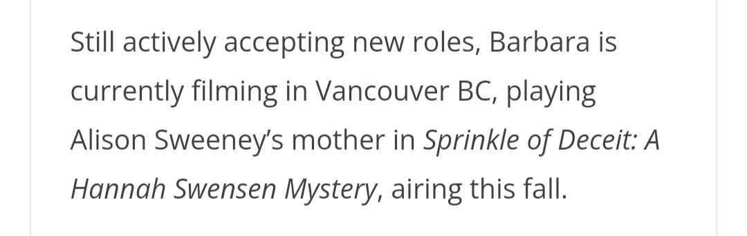 chesapeake_tv's tweet photo. Barbara Niven’s Road to Bliss Paved in Truth https://t.co/mHjZISF782

Sprinkle of Deceit: A #HannahSwensen Mystery is coming to @hallmarkmystery! @BarbaraNiven #Chessies https://t.co/5V21nzvW9V