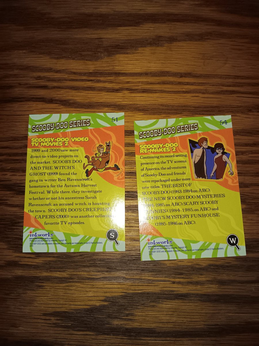 kidwell_sean2's tweet image. Scooby-Doo Series Card 51 Scooby-Doo Video TV Movies  2 &amp;amp; Scooby-Doo Series Card 54 Scooby-Doo Re-Makes 2 from Inkworks Scooby-Doo! Mysteries And Monsters Premium Trading Cards #tradingcardtuesday