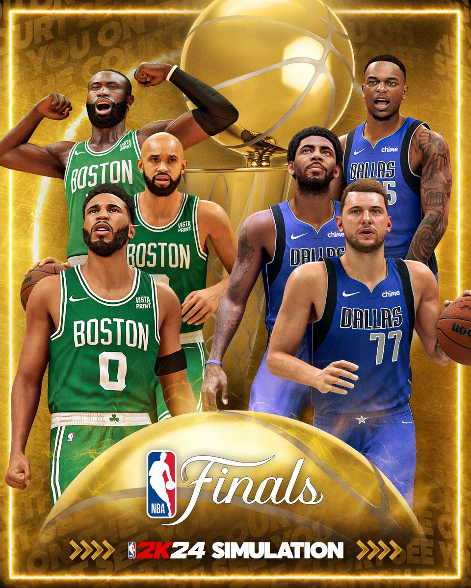NBA2K's tweet photo. We ran a #2KSim to see how the @NBA Finals might play out ๐
What's your prediction? #NBAFinals https://t.co/mSaG2eDASz