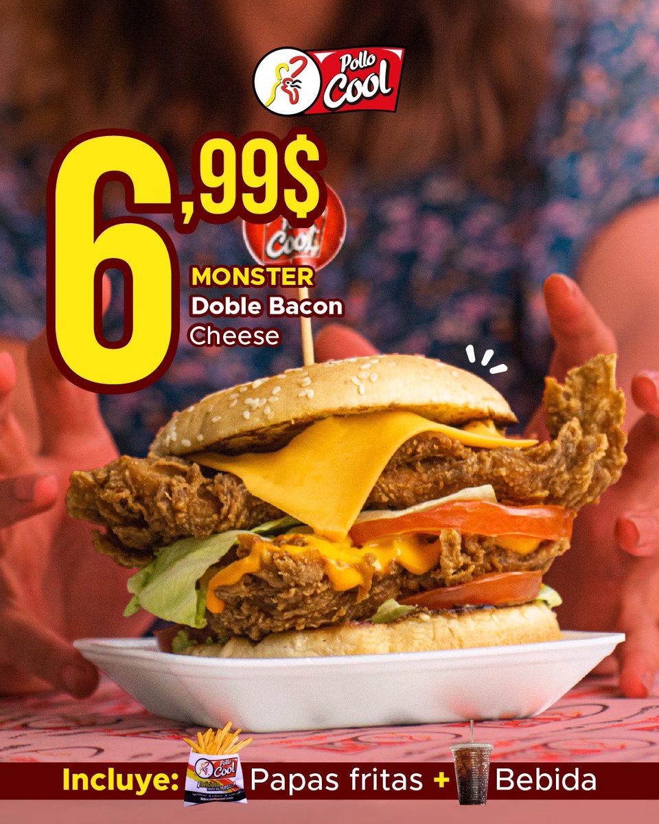 pollocool_'s tweet photo. Solo pasamos por acá para recordarte nuestra deliciosa Monster Bacon Cheese, se encuentra disponible en todas nuestras tiendas. 🤤🍔 https://t.co/PbgzX2dyOV
