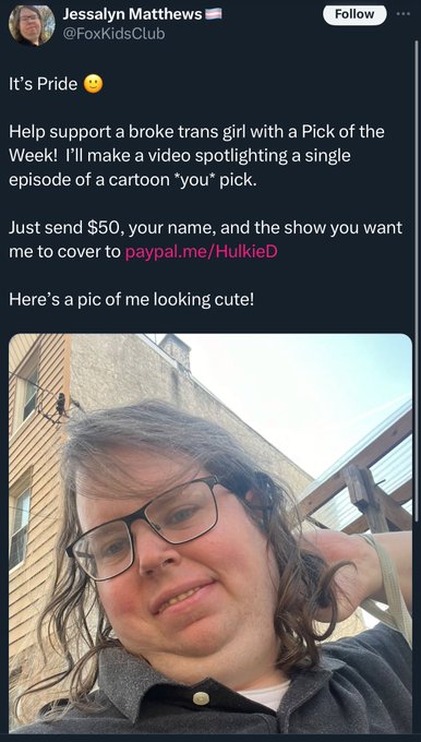 For only $50 you can support a 🏳️&zwj;⚧️ this #Pride month 😆 https://t.co/YMR0UPz4jW<a href="/tag/pride"class="tags">#Pride</a>