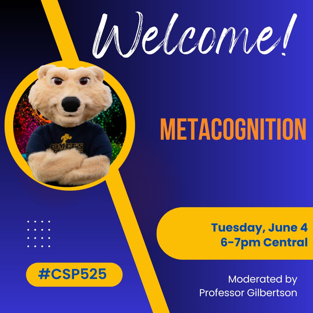 MsCorriG's tweet image. WELCOME to our X(Twitter) chat about Metacognition! #CSP525