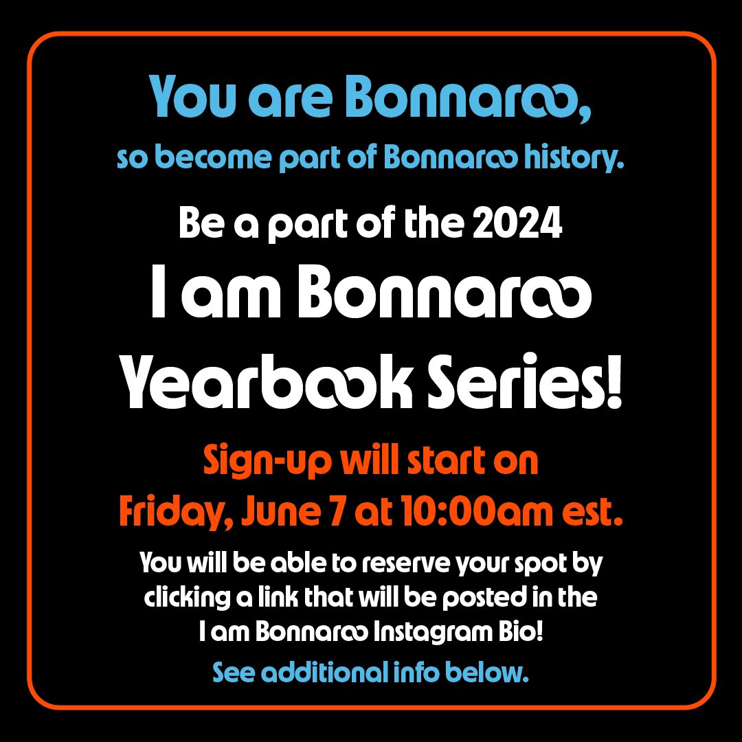 Time slots are limited and will fill fast so I wanted to give everyone a heads up in advance. We learned a lot from the inaugural Yearbook shoot last year and can’t wait to get back to this! Stay tuned ✌️❤️ Bonnaroo, archiving life one frame at a time. <a href="/Bonnaroo/">Bonnaroo</a> <a href="/thewhat_podcast/">The What Podcast</a>