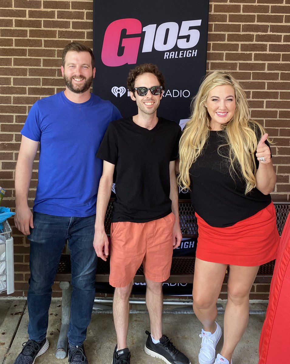 JEdwardsHolt's tweet photo. Today I got to meet @EricaDeLong and Trevor Morini of @G105radio while they were taking up donations for @FoodBankCENC — and even got to talk on the air! 🎤 If you haven’t donated, do it now. It’s easy! Go to https://t.co/UOSy7f8SV7 for more details. #g105 #GiveBack https://t.co/zAPWh2j1tm