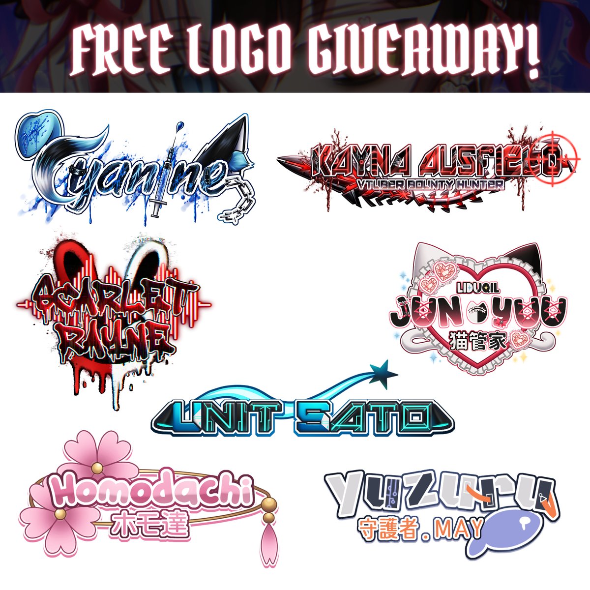 liduqil's tweet photo. 🍮FREE VTUBER LOGO GIVEAWAY 🍮
♡ Like
♡ Follow
♡ Retweet
♡ Drop png  (=´ᆺ｀=)

i need more examples for my vgen portfolio most of mine are outdates the newer ones are at top (need more cutesy examples too) 

#vtuber #VTuberAssets #logo https://t.co/xxua3MkTi1