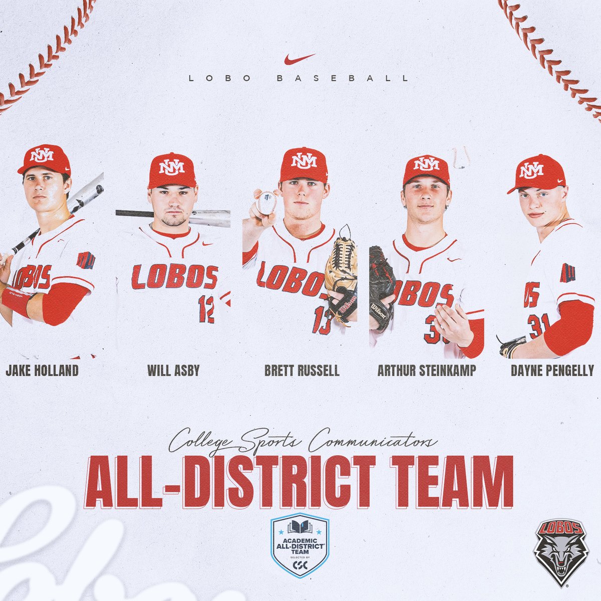 5️⃣ Lobos named @CollSportsComm 𝐀𝐜𝐚𝐝𝐞𝐦𝐢𝐜 𝐀𝐥𝐥-𝐃𝐢𝐬𝐭𝐫𝐢𝐜𝐭 for their efforts on the diamond and in the classroom! READ 🗞️: t.ly/NQr2R #GoLobos