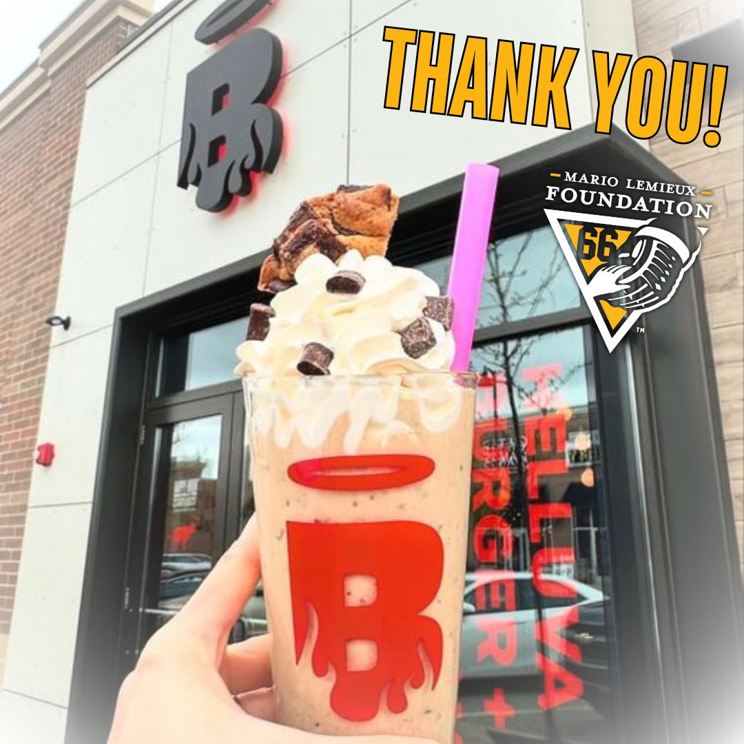 MarioLemieuxFdn's tweet photo. We are impressed! You drank over 4,300 Lemieux Choco Chunk Cookie Shakes from @burgatorybar last month! THANK YOU to everyone who enjoyed a shake to benefit our cancer research &amp; patient care initiatives, and BIG THANKS to @burgatorybar for the sweet partnership! https://t.co/E79krvXJkb
