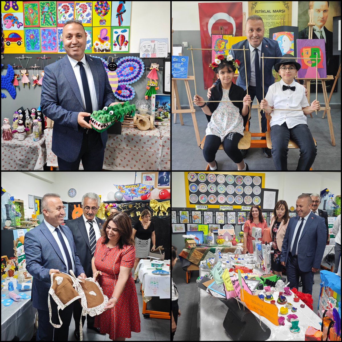altindagmem's tweet photo. İl Müdür Yardımcımız Sn.Şefika Biçer ve İlçe Millî Eğitim Müdürümüz Sn.Hasan Yıldırım, Şehit Albay İbrahim Karaoğlanoğlu İlkokulu tarafından düzenlenen “Yıl Sonu Sıfır Atık Sergisi”ne katıldılar. 
Sergide emeği geçen öğretmen ve öğrencilerimize teşekkür ederiz.

@cumaliatilla23 https://t.co/PO2tYVqbET
