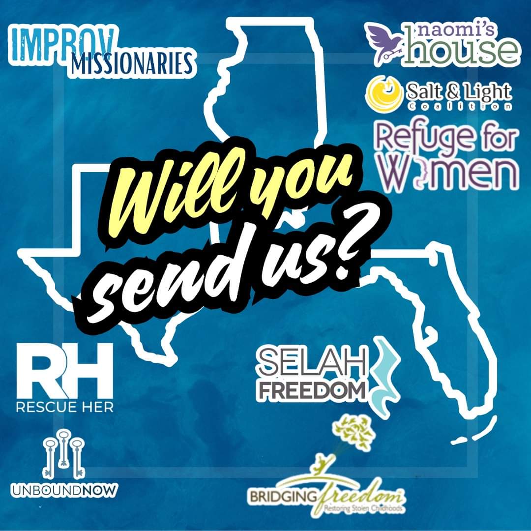 improvmissions's tweet photo. IL, TX, FL...more to come.
We can't get there without your support. Team Yes! And... helps us minister to survivors of sex and human trafficking around the country. 
Will you send us? Link in comments.
#OGHG #sextraffickingawareness #humantraffickingawareness #endtrafficking https://t.co/KC9983eE7P