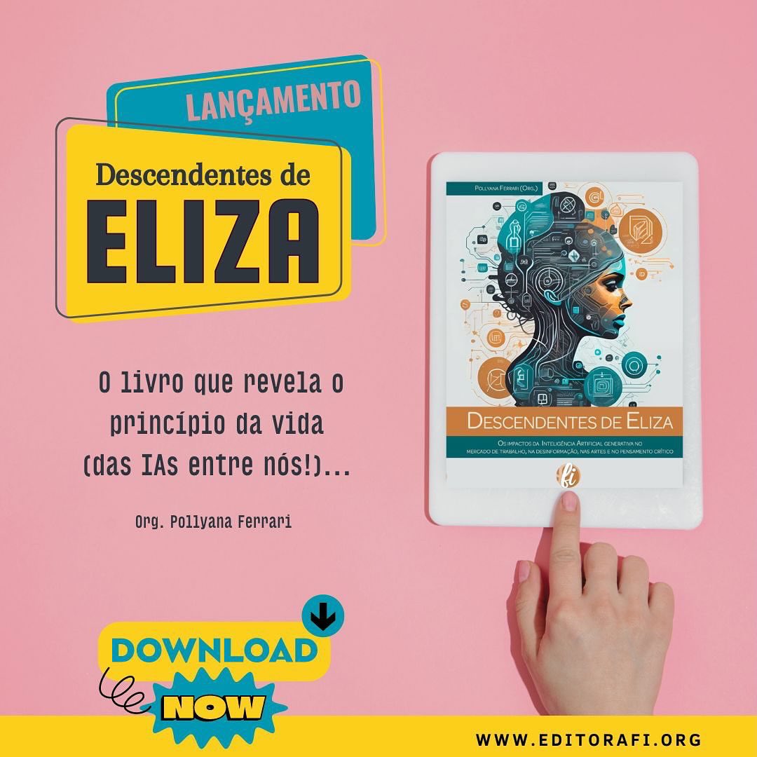 ivanpaganotti's tweet photo. Novo livro “Descendentes de Eliza: os impactos da inteligência artificial generativa no mercado de trabalho, na desinformação, nas artes e no pensamento crítico”, da @pollyanaferrari do @TIDD_PUCSP
Tem capítulo meu: “O impacto da IA na checagem de fatos”.
https://t.co/JfkkJhU2w2 https://t.co/Q1KbbKjfWY