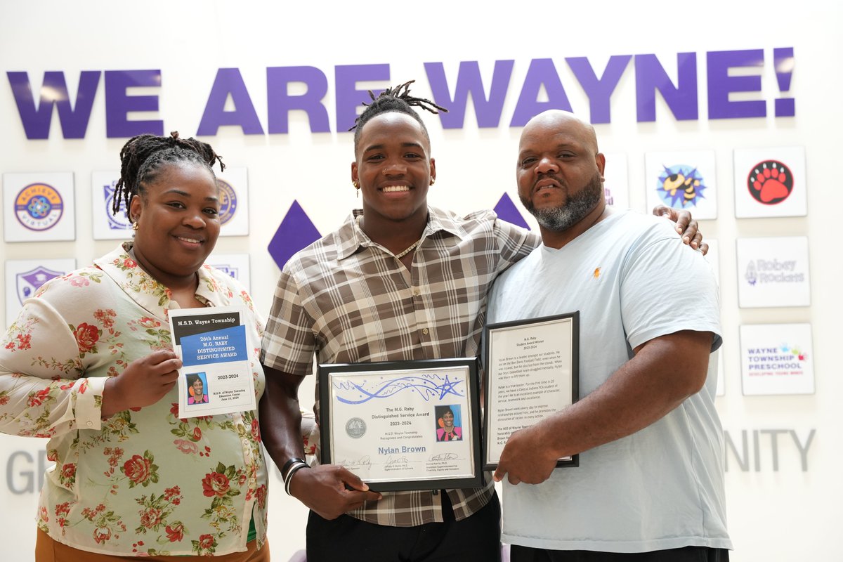 Congratulations <a href="/nylan_brown/">NYLAN BROWN</a> for receiving the M.G. Raby Student Award for Distinguished Service for 2023-2024.  This <a href="/BenDavisAlumni/">Ben Davis Alumni</a> heads to <a href="/KentState/">Kent State</a> this week and will miss our official ceremony on Monday night.  Congratulations and best of luck, Mr. Brown!! #wearewayne