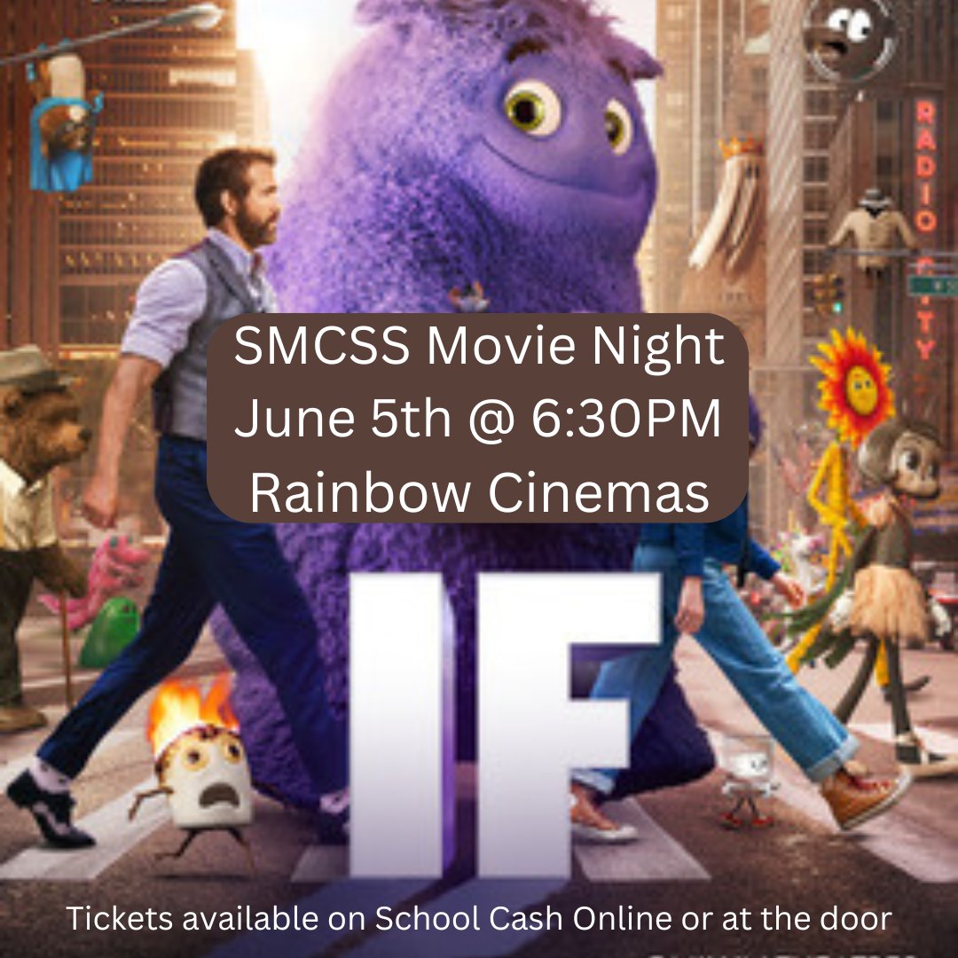SMCSS Movie Night is tomorrow night!!! <a href="/PVNCCDSB/">PVNCCDSB</a>