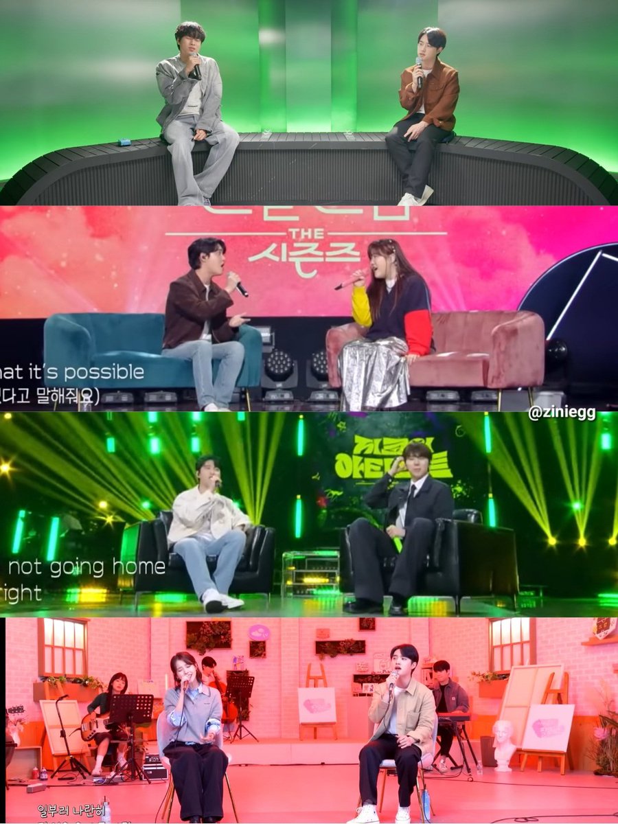 SooSimply_'s tweet photo. I love these pics. Noticing now, Kyungsoo duets with the female singer--pink stage and the male singer--green. https://t.co/MJI9vZWXIt