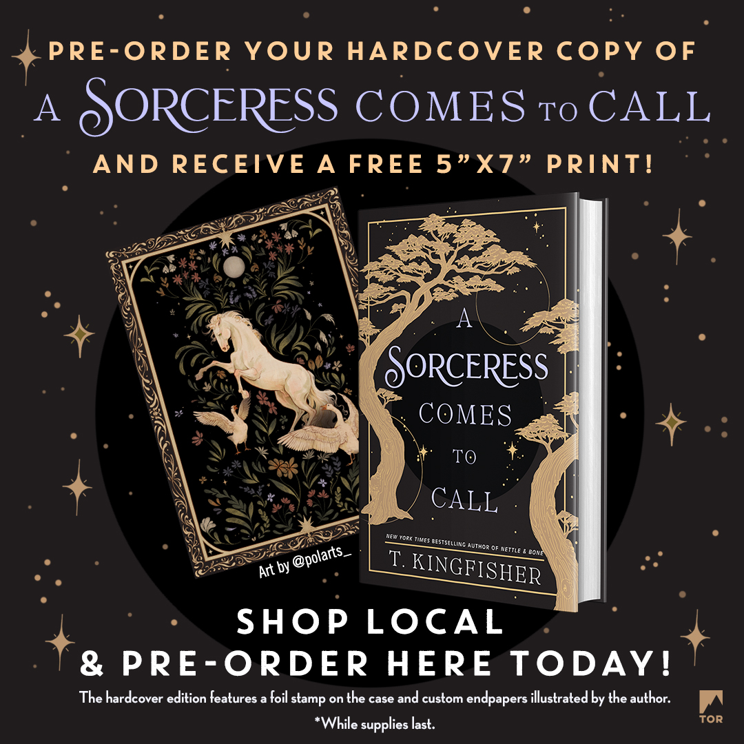 page158books's tweet photo. From Hugo Award-winning author T. Kingfisher comes A Sorceress Comes to Call—a dark reimagining of the Brothers Grimm's "The Goose Girl," rife with secrets, murder, and forbidden magic.
Exclusive art print with preorder (while supplies last) https://t.co/6SlqvB6Tsn https://t.co/is4bYndWfz