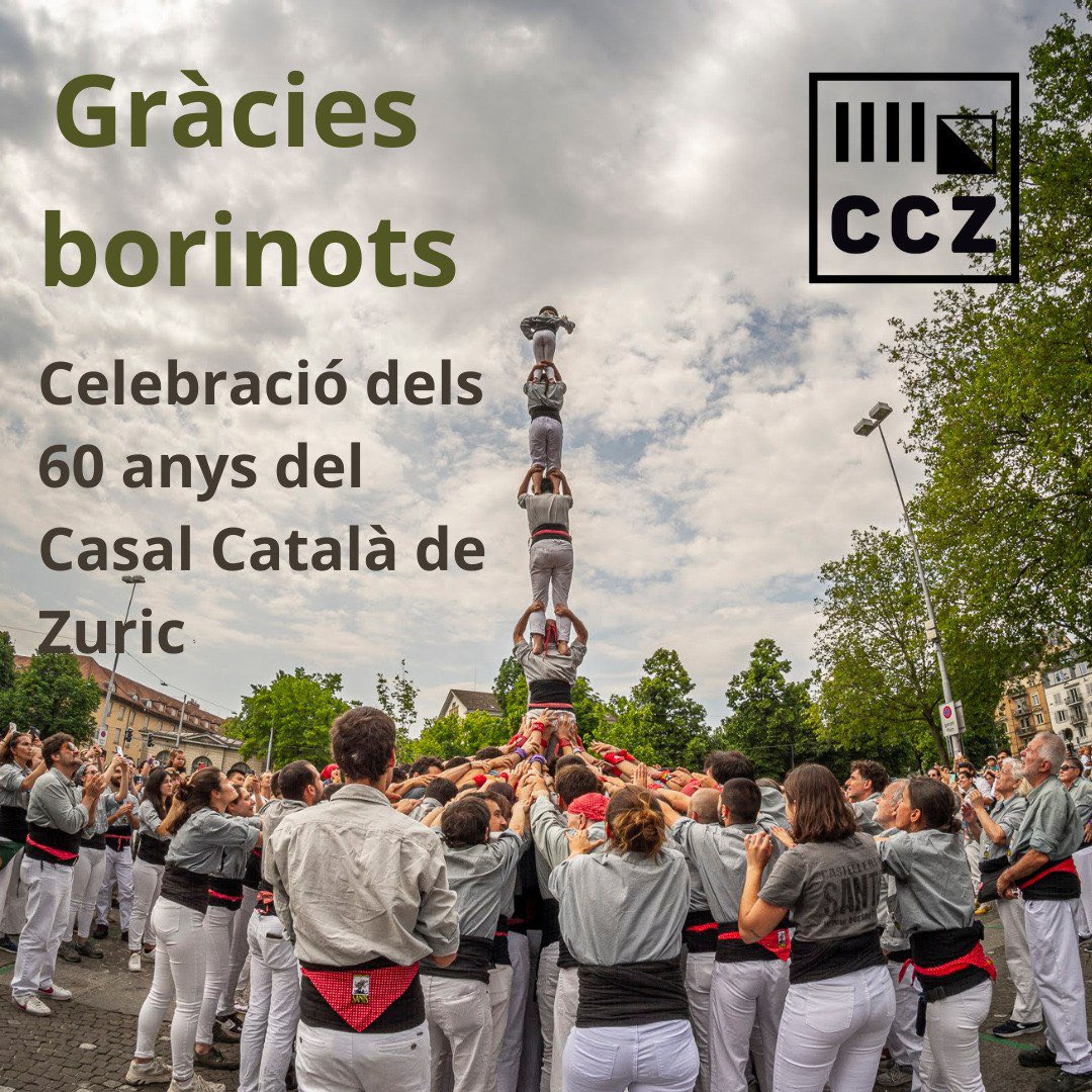 Casal Català de Zúric (@cczuric) on Twitter photo "Castells!" Tothom tenia clar què volia per celebrar els 60 anys del Casal: portar una colla castellera. Un any després, recordem els esforços de voluntàries i de col·laboradors, de les sòcies de l'any Núria i Joana i de la mateixa Colla Castellera de Sants! Gràcies <a href="/borinots/">Castellers de Sants</a> 🥳 "Castells!" Tothom tenia clar què volia per celebrar els 60 anys del Casal: portar una colla castellera. Un any després, recordem els esforços de voluntàries i de col·laboradors, de les sòcies de l'any Núria i Joana i de la mateixa Colla Castellera de Sants! Gràcies <a href="/borinots/">Castellers de Sants</a> 🥳