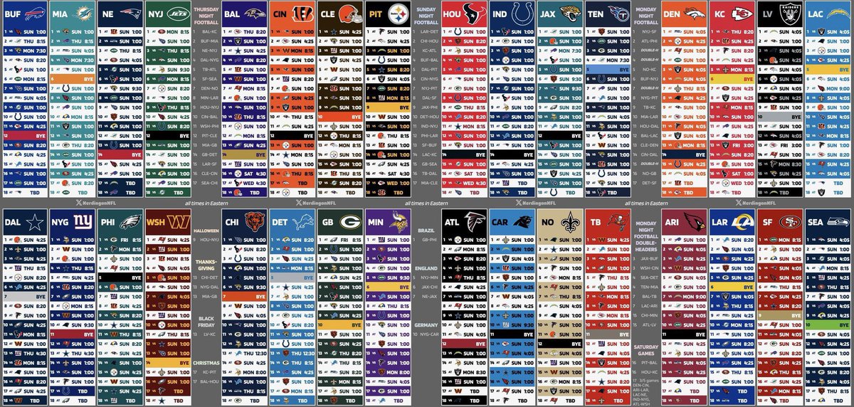 SangreNFL's tweet photo. Calendario completo de cada equipo para esta temporada de NFL: https://t.co/WI03tEwOGy